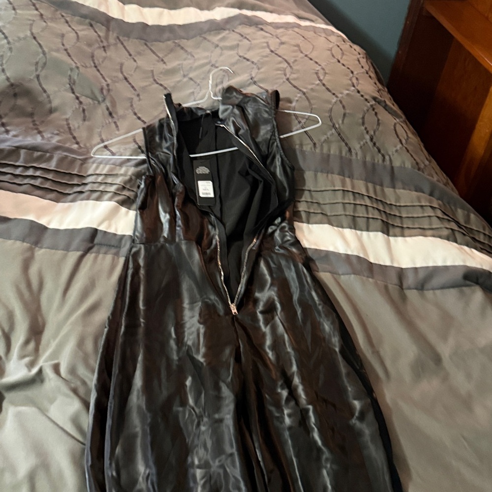 Fashion Nova Shiny Black Zip-Up Jumpsuit - Picture 3 of 3